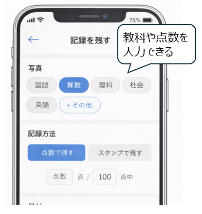 記録画面の様子